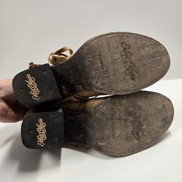 Miss Macie Women's Katie Jo Suede Round Toe Booties - Picture 7 of 9